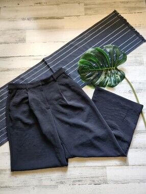 Abercrombie & Fitch Sloane Wide Leg Trouser Pants Black Size 29/8 Short
